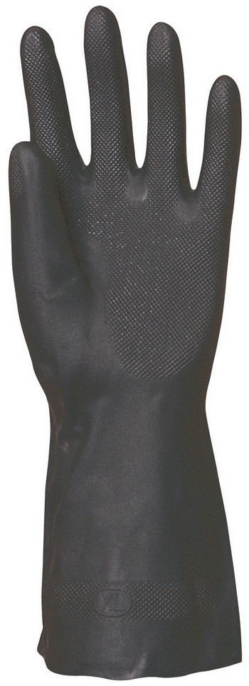 NEOPRÉN, FEKETE VEGYSZERÁLLÓ KESZTYŰ, 32CM/0,7MM, ÉRDES